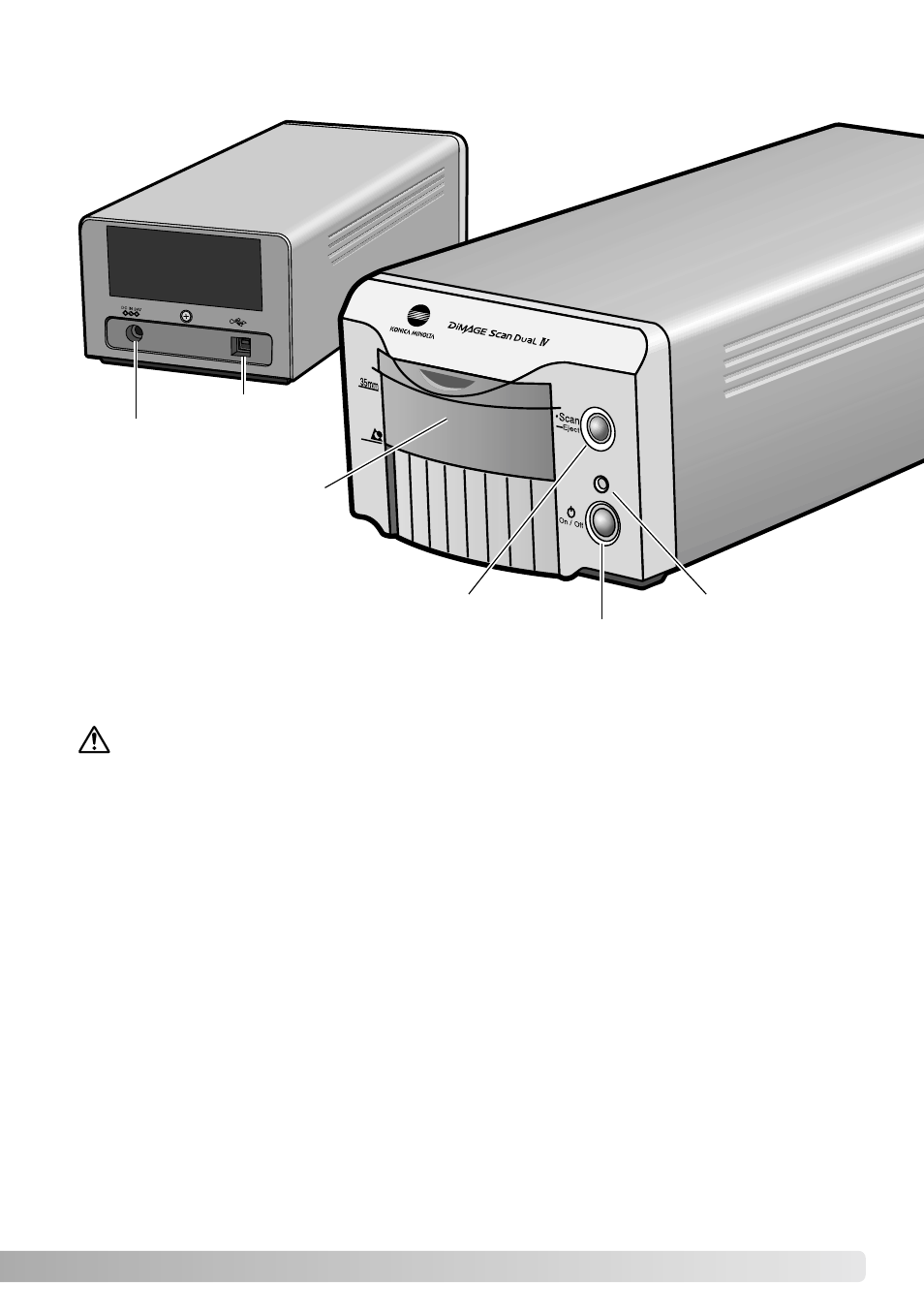 Names of parts, Installation, Before installing the dimage scan utility | Konica Minolta IV User Manual | Page 9 / 100