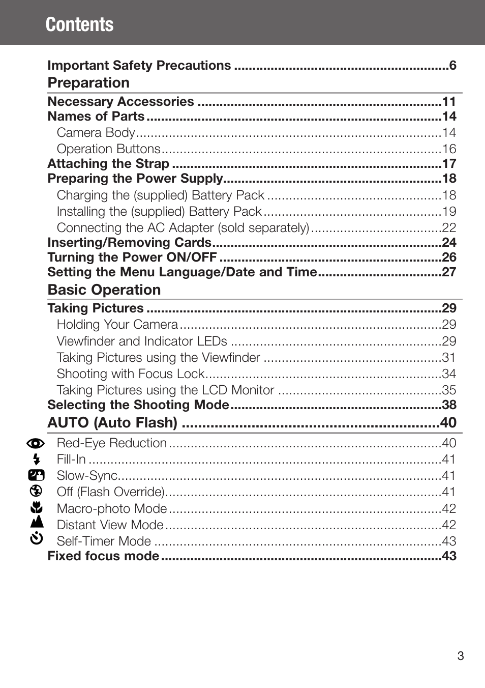 Konica Minolta DiMAGE G500 User Manual | Page 3 / 126