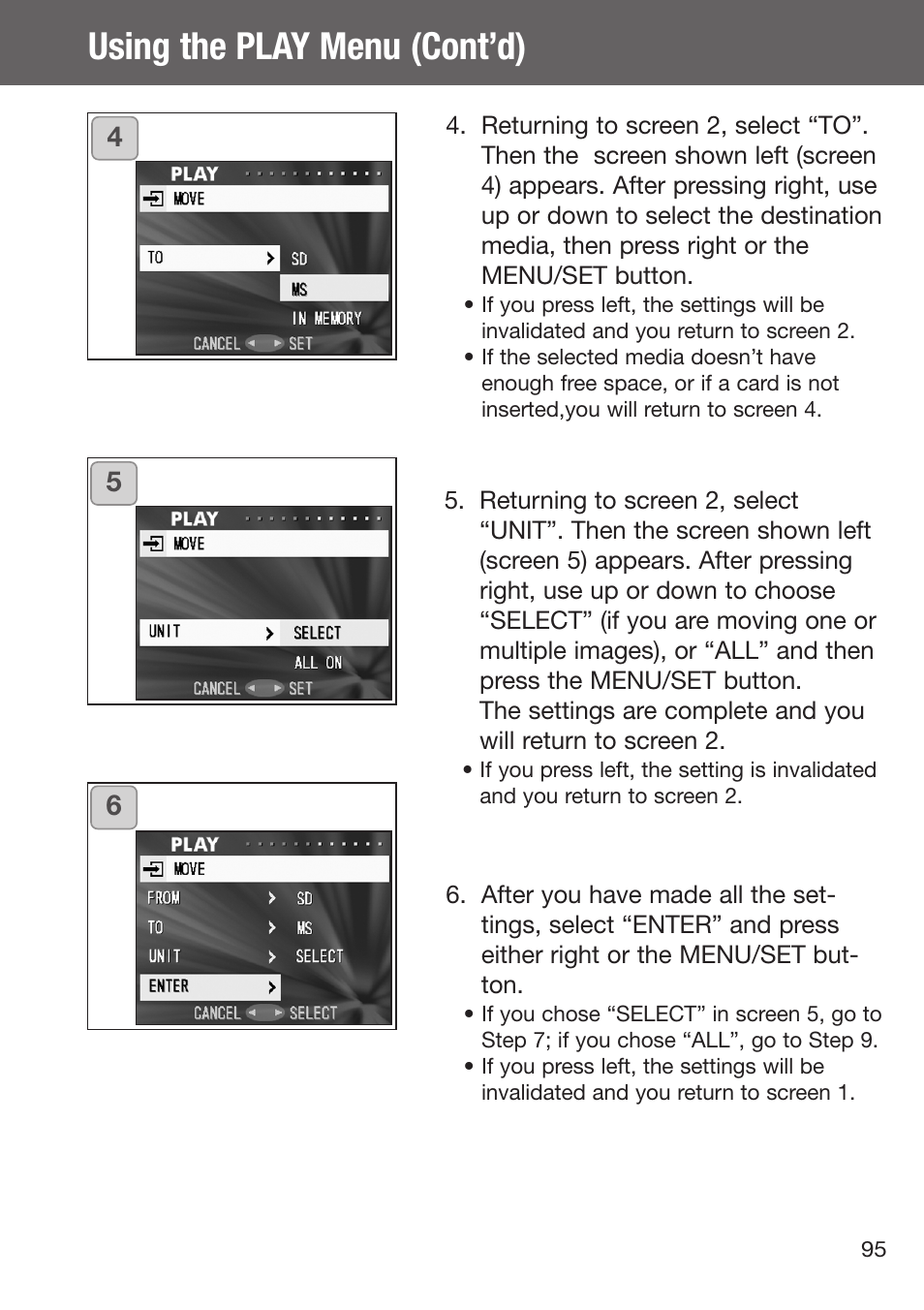 Using the play menu (cont’d) | Konica Minolta DiMAGE G500 User Manual | Page 95 / 126