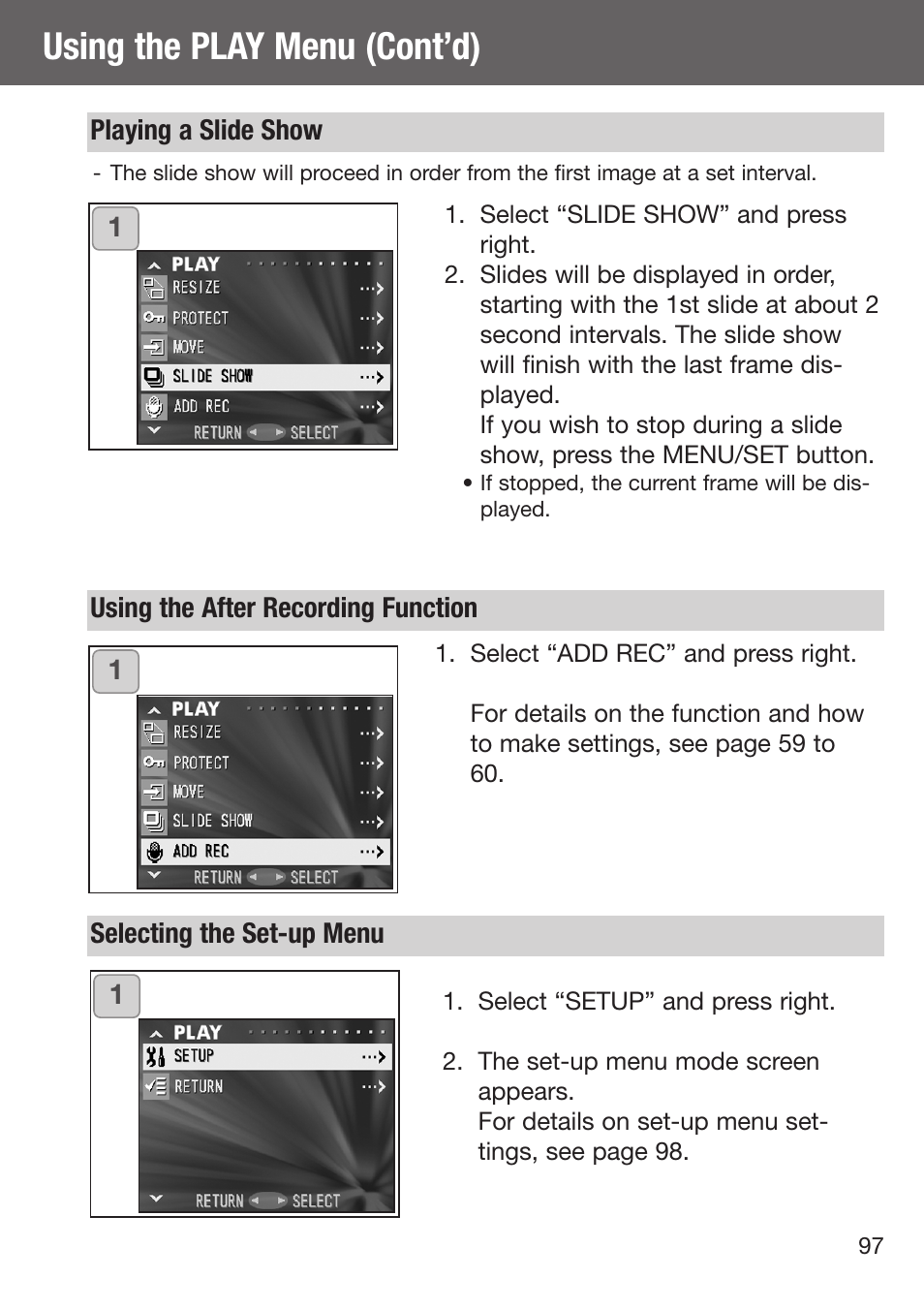 Using the play menu (cont’d) | Konica Minolta DiMAGE G500 User Manual | Page 97 / 126