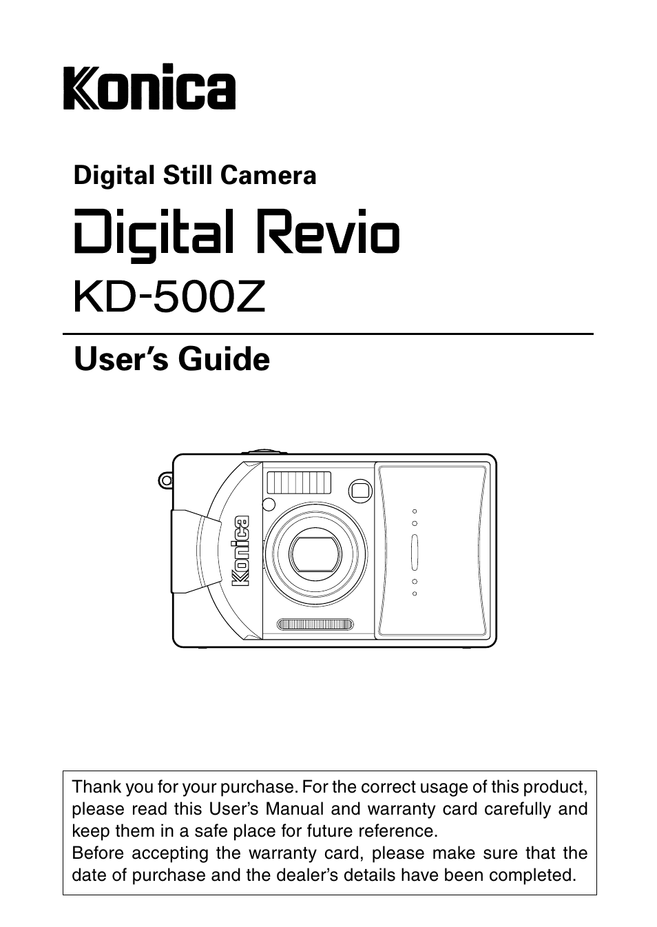Konica Minolta Digital Revio KD-500Z User Manual | 125 pages