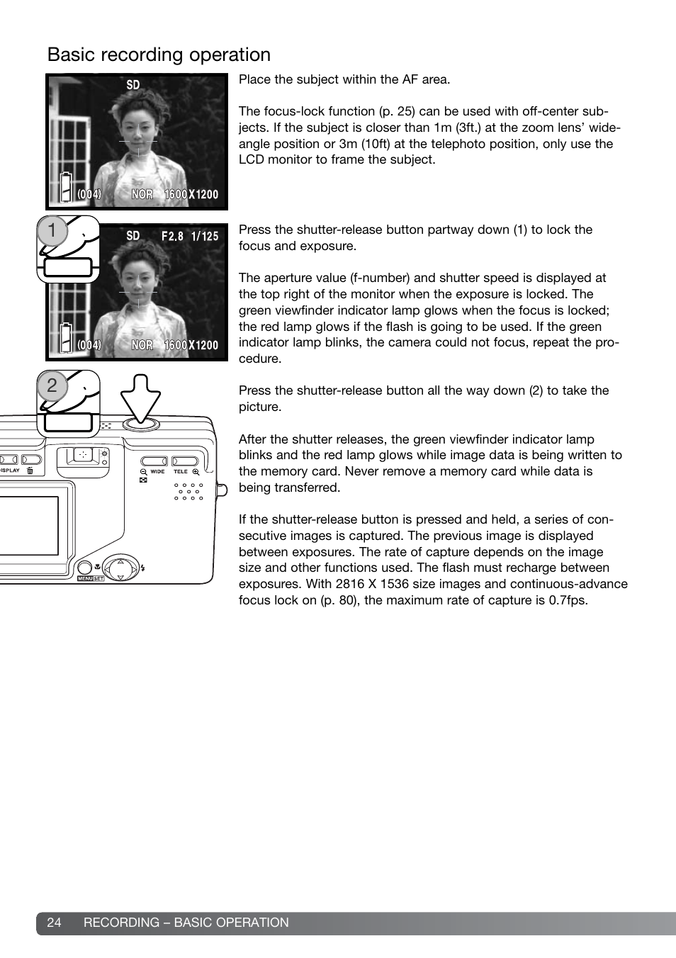 Basic recording operation | Konica Minolta G600 User Manual | Page 24 / 104