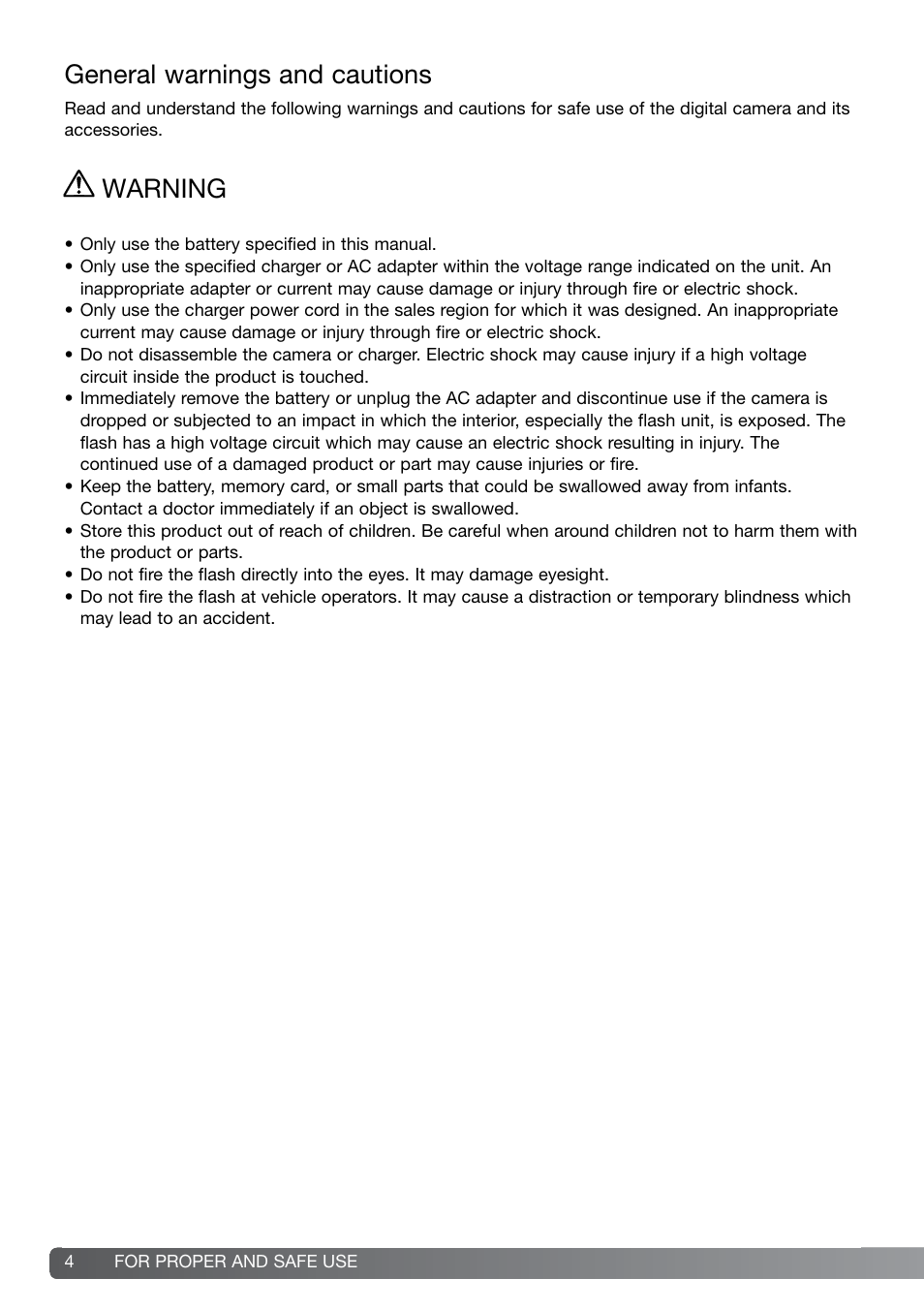 Warning, General warnings and cautions | Konica Minolta G600 User Manual | Page 4 / 104