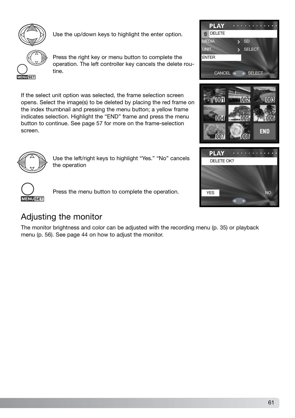 Adjusting the monitor | Konica Minolta G600 User Manual | Page 61 / 104