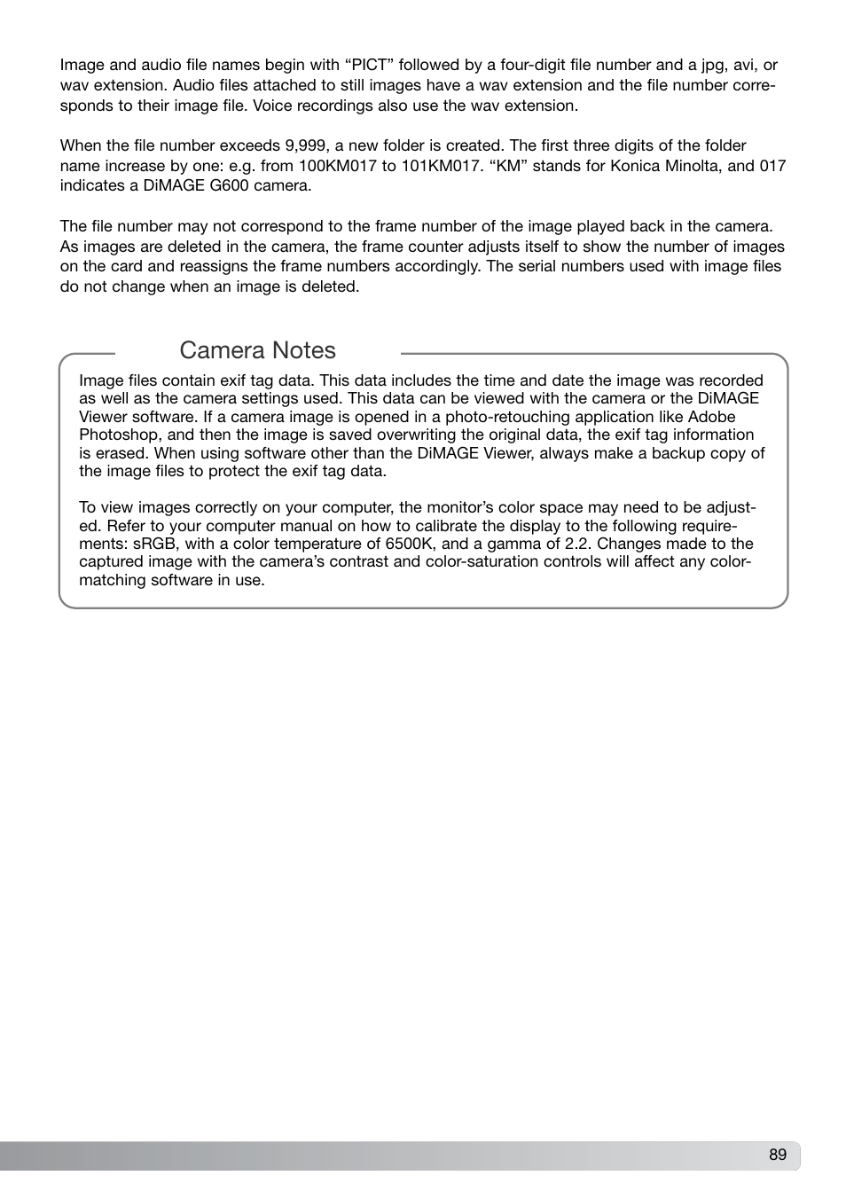 Konica Minolta G600 User Manual | Page 89 / 104