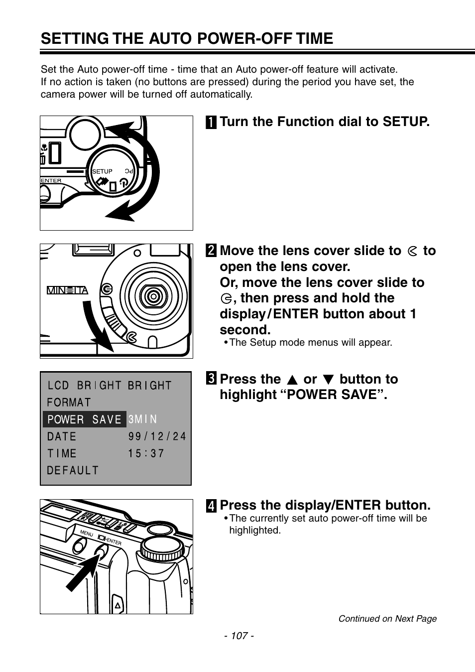 Setting the auto power-off time | Konica Minolta pmn User Manual | Page 108 / 131