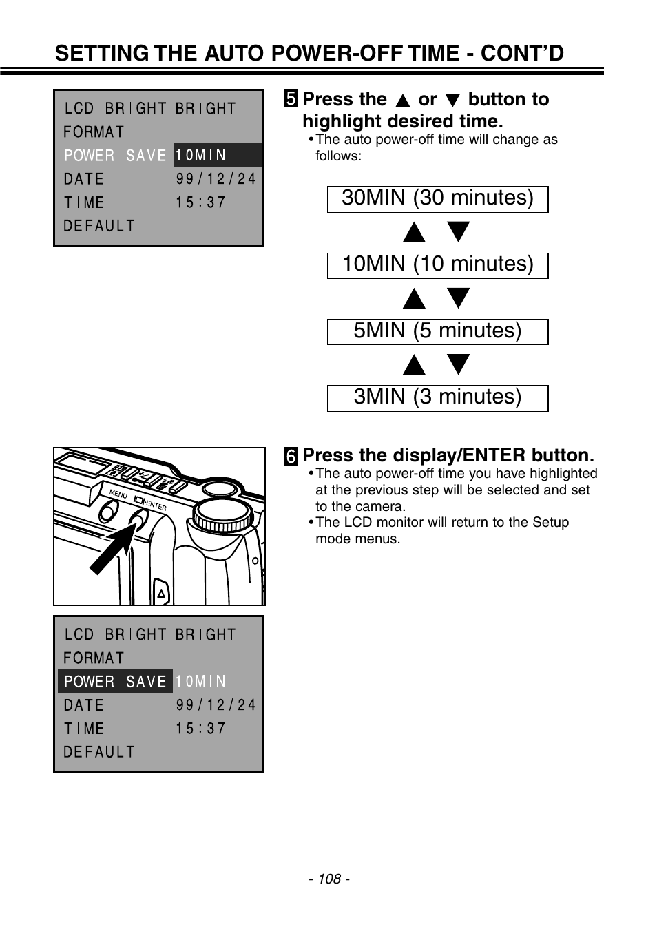 Setting the auto power-off time - cont’d, 3min (3 minutes) | Konica Minolta pmn User Manual | Page 109 / 131