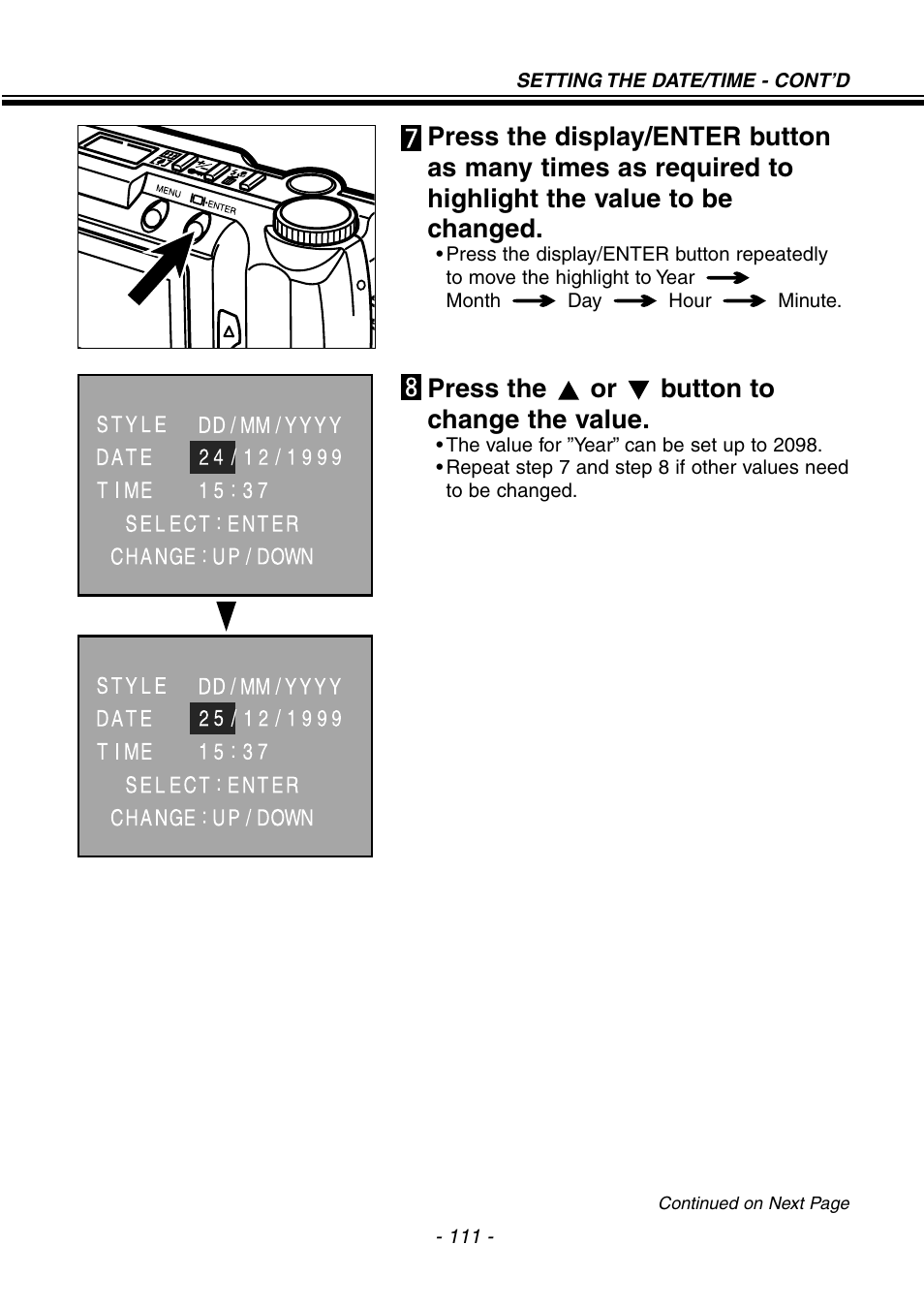 Press the or button to change the value | Konica Minolta pmn User Manual | Page 112 / 131