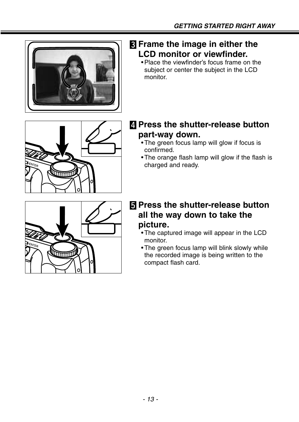 Press the shutter-release button part-way down | Konica Minolta pmn User Manual | Page 14 / 131