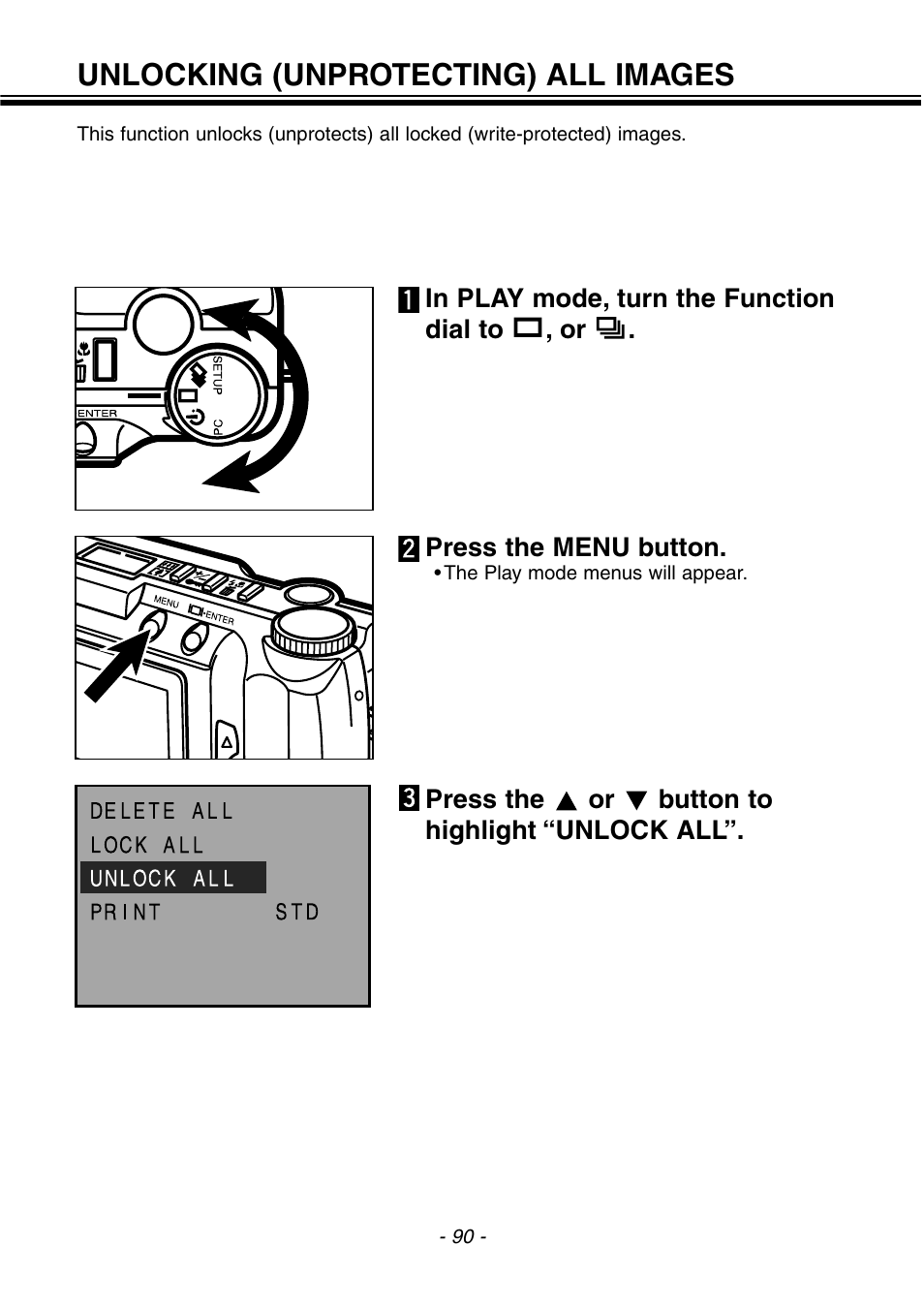 Unlocking (unprotecting) all images | Konica Minolta pmn User Manual | Page 91 / 131