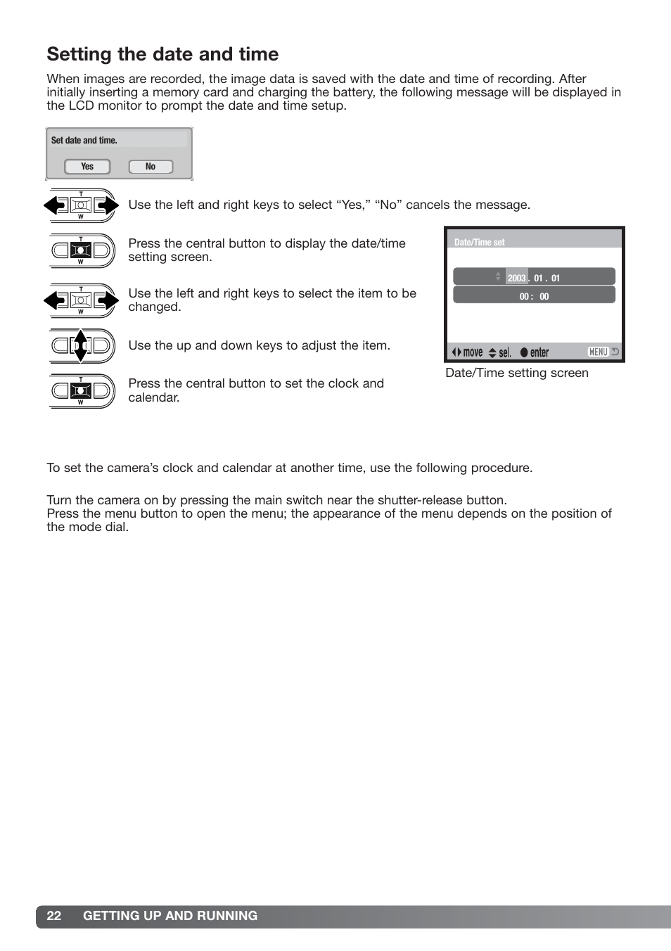 Setting the date and time | Konica Minolta xg User Manual | Page 22 / 132