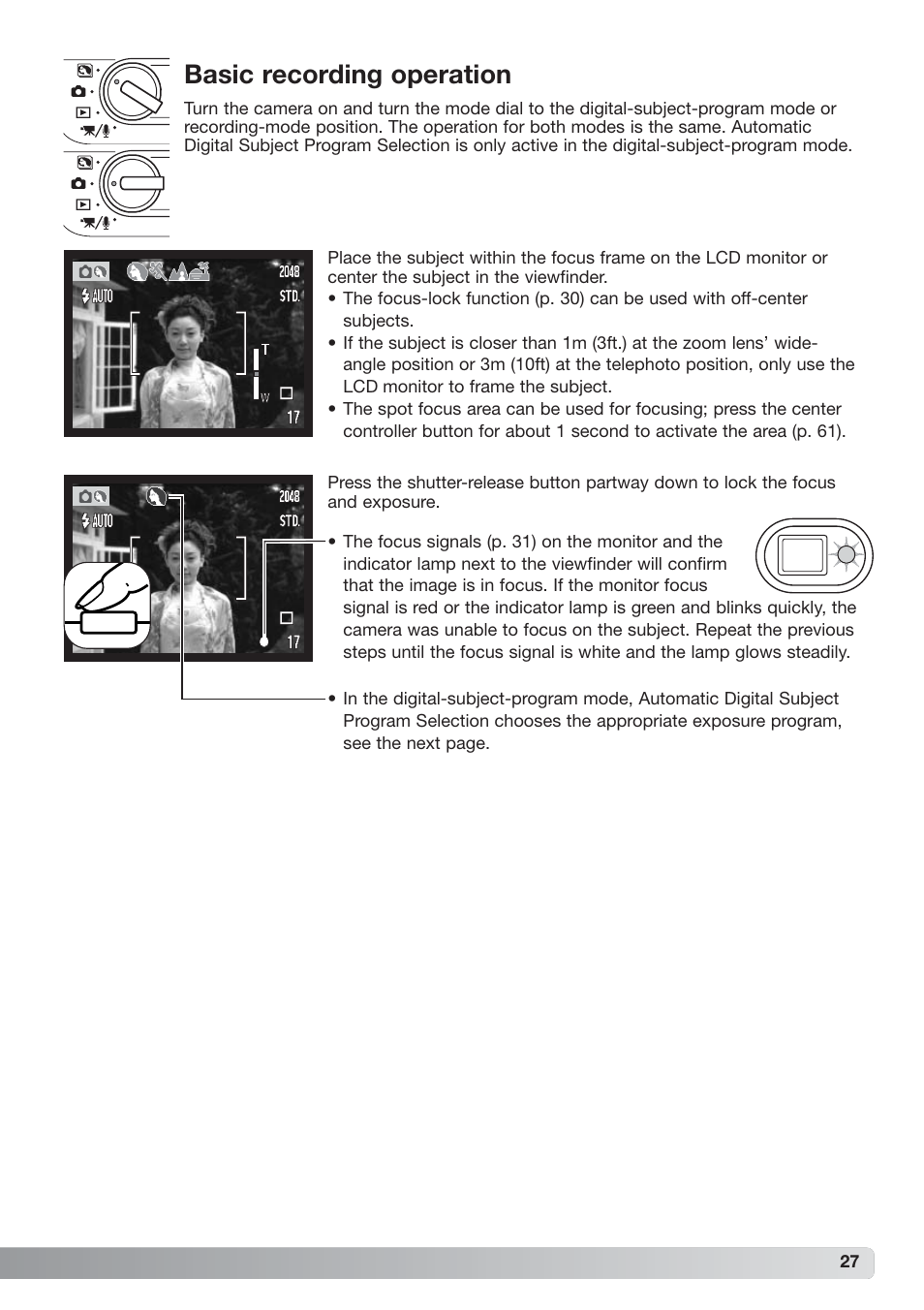 Basic recording operation | Konica Minolta xg User Manual | Page 27 / 132
