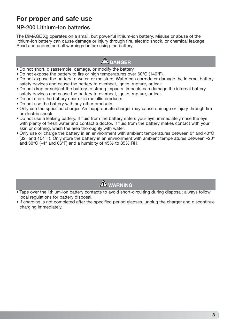 For proper and safe use | Konica Minolta xg User Manual | Page 3 / 132