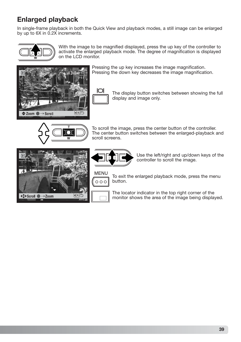 Enlarged playback | Konica Minolta xg User Manual | Page 39 / 132