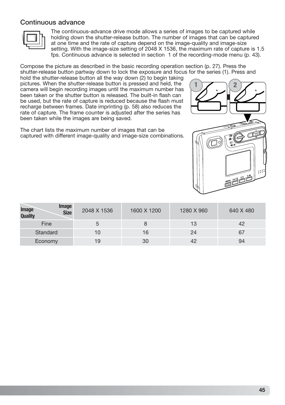 Continuous advance | Konica Minolta xg User Manual | Page 45 / 132