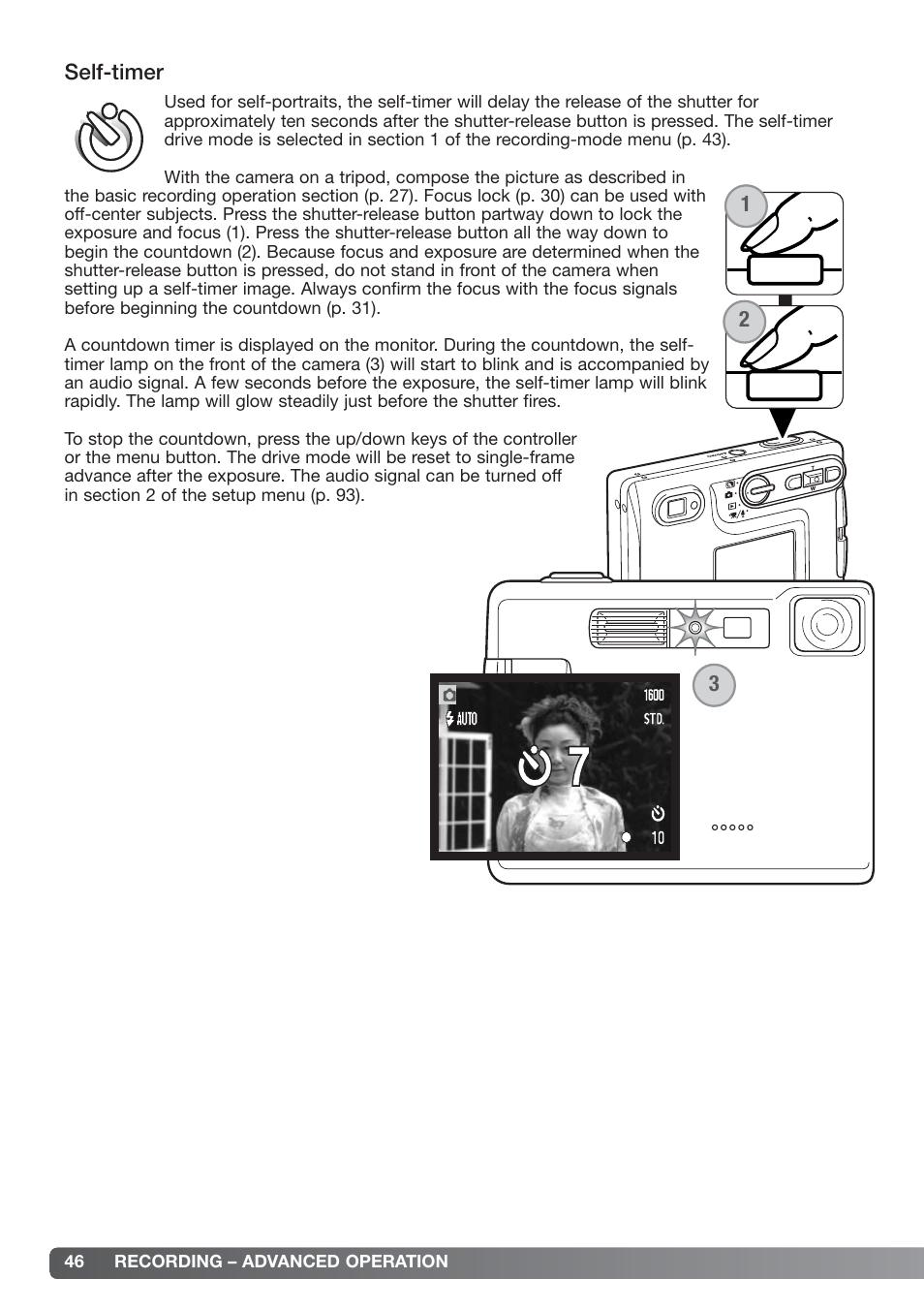 Self-timer | Konica Minolta xg User Manual | Page 46 / 132