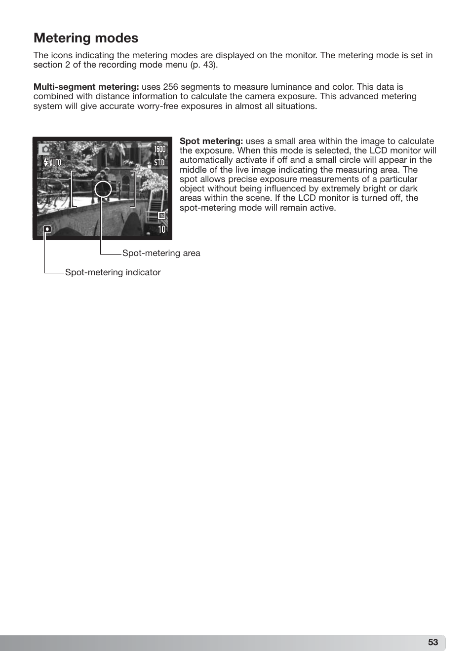 Metering modes | Konica Minolta xg User Manual | Page 53 / 132