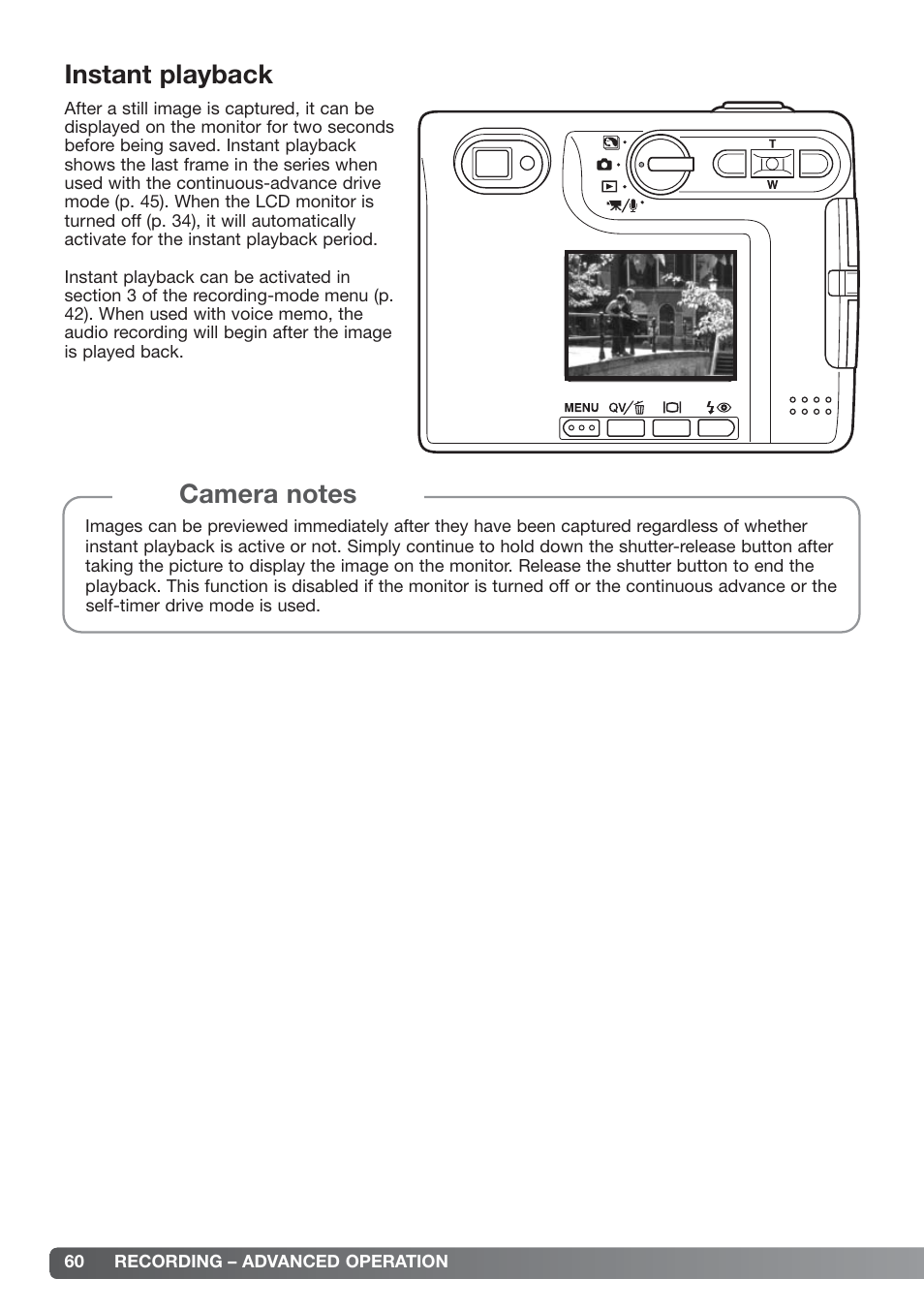 Instant playback | Konica Minolta xg User Manual | Page 60 / 132