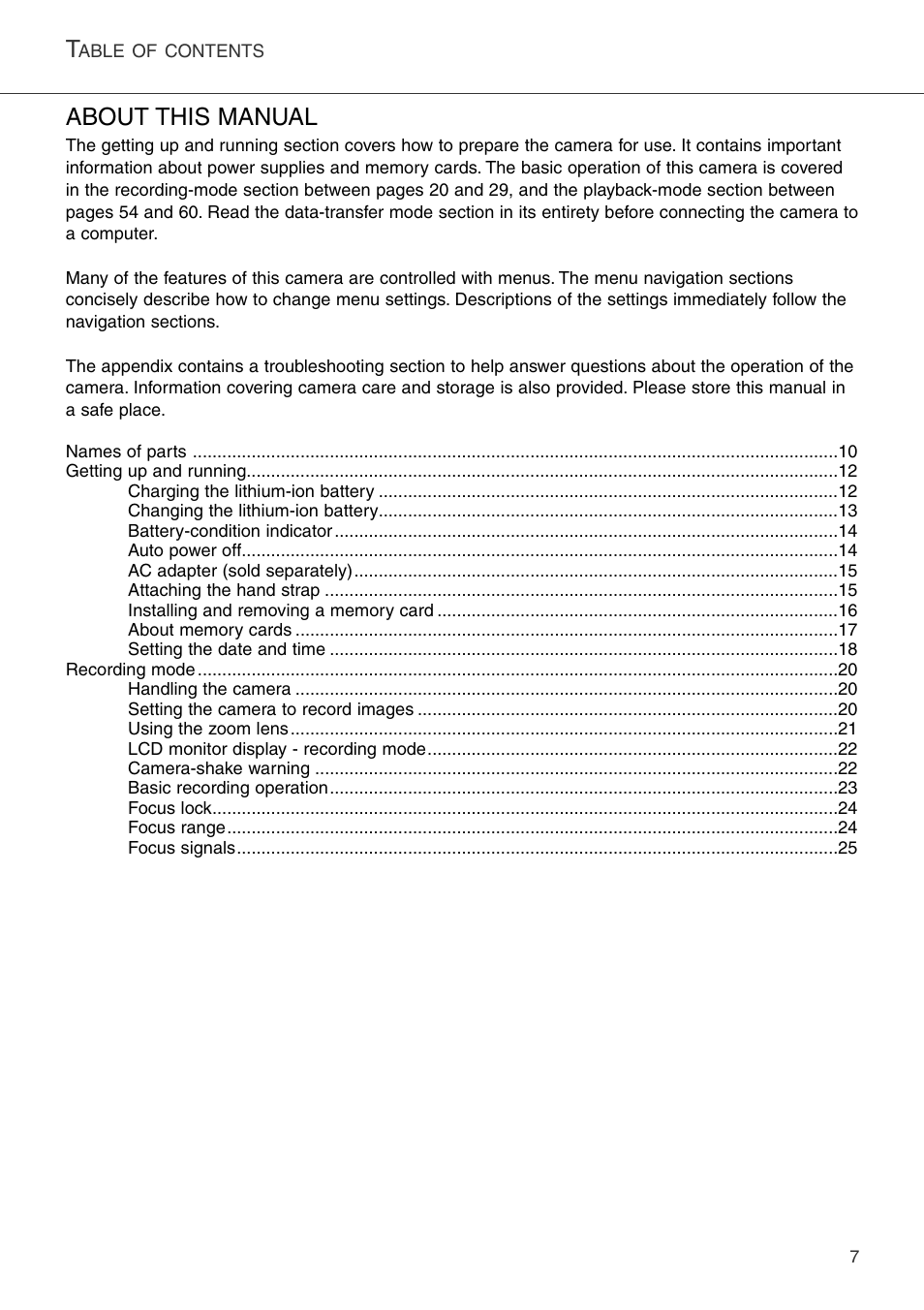About this manual | Konica Minolta DiMAGE Xi User Manual | Page 7 / 96