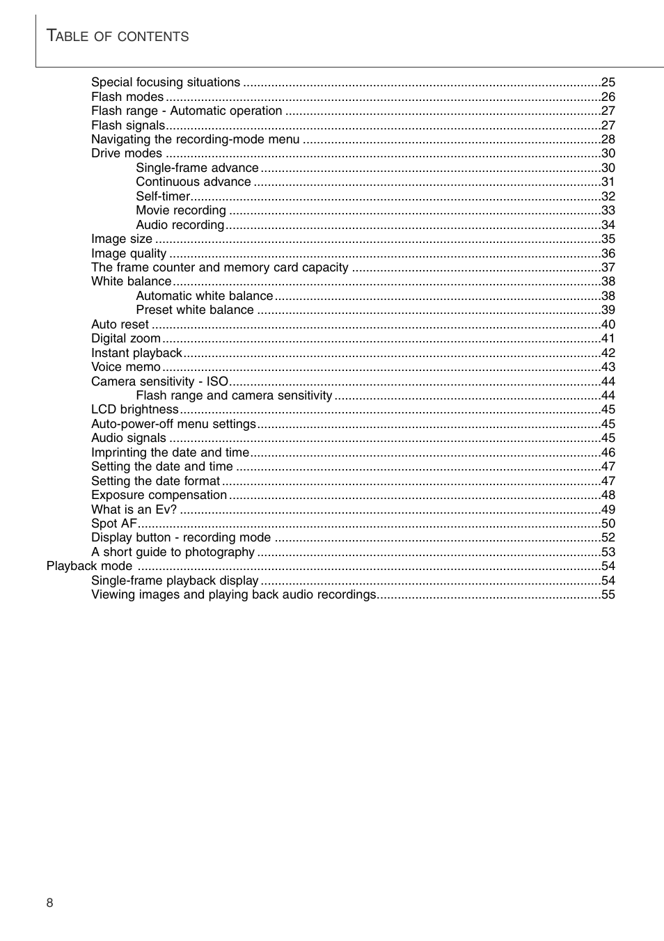 Konica Minolta DiMAGE Xi User Manual | Page 8 / 96