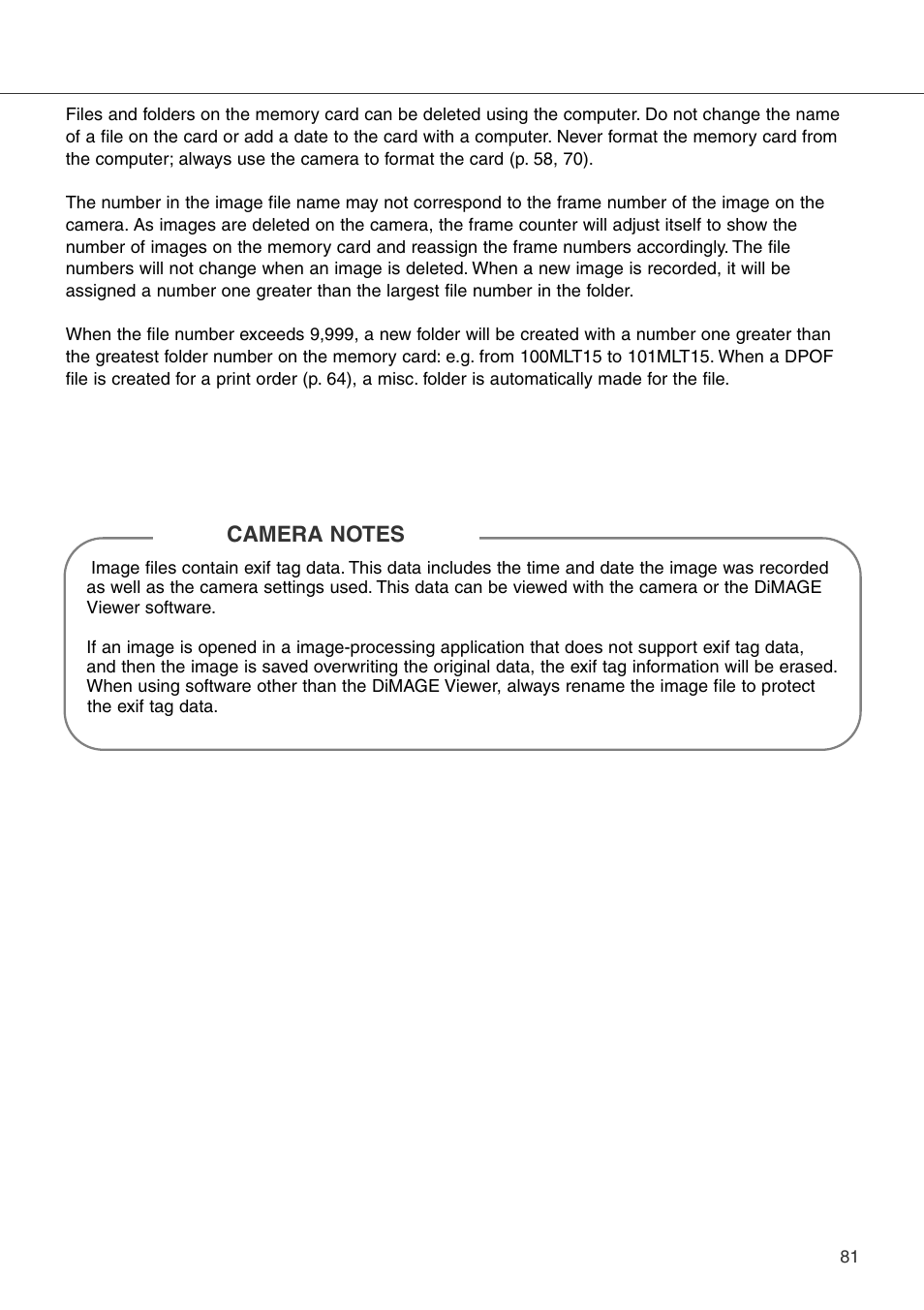 Konica Minolta DiMAGE Xi User Manual | Page 81 / 96