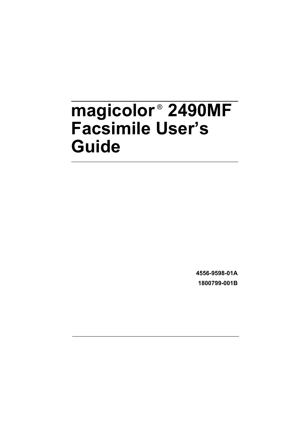 Konica Minolta 4556-9598-01A User Manual | 84 pages