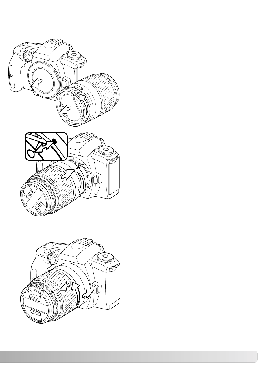 Attaching a lens removing a lens 1 1 | Konica Minolta MAXXUM 50 User Manual | Page 13 / 64