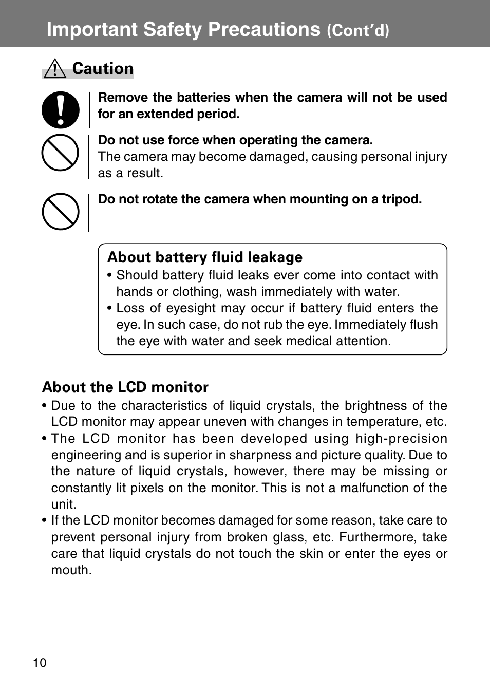 Important safety precautions, Cont’d) caution | Konica Minolta Revio KD310Z User Manual | Page 10 / 113