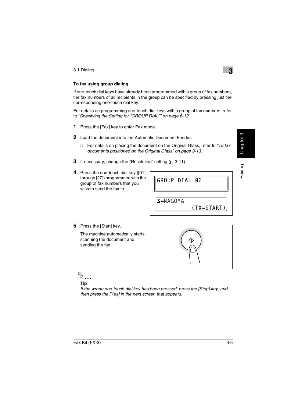 To fax using group dialing, To fax using group dialing -5 | Konica Minolta Fax Kit (FX-3) User Manual | Page 34 / 160