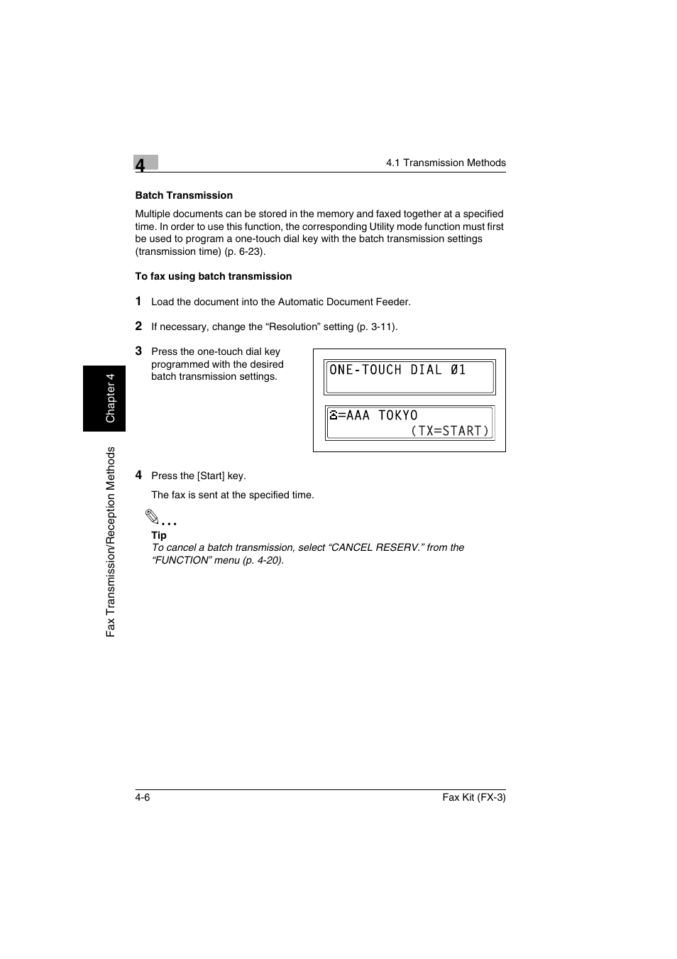 Batch transmission, To fax using batch transmission | Konica Minolta Fax Kit (FX-3) User Manual | Page 57 / 160