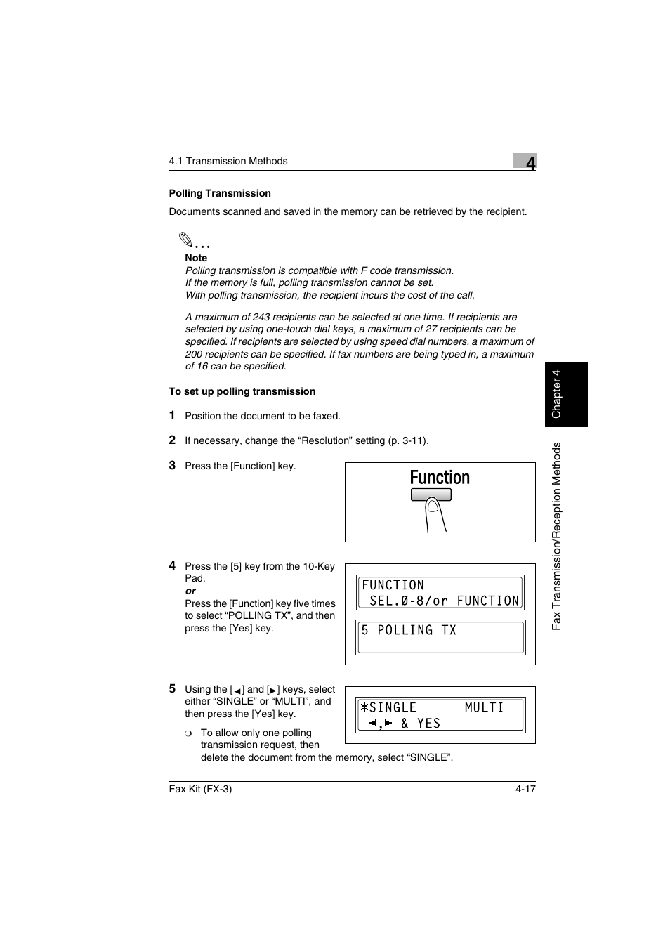 Polling transmission, To set up polling transmission | Konica Minolta Fax Kit (FX-3) User Manual | Page 68 / 160