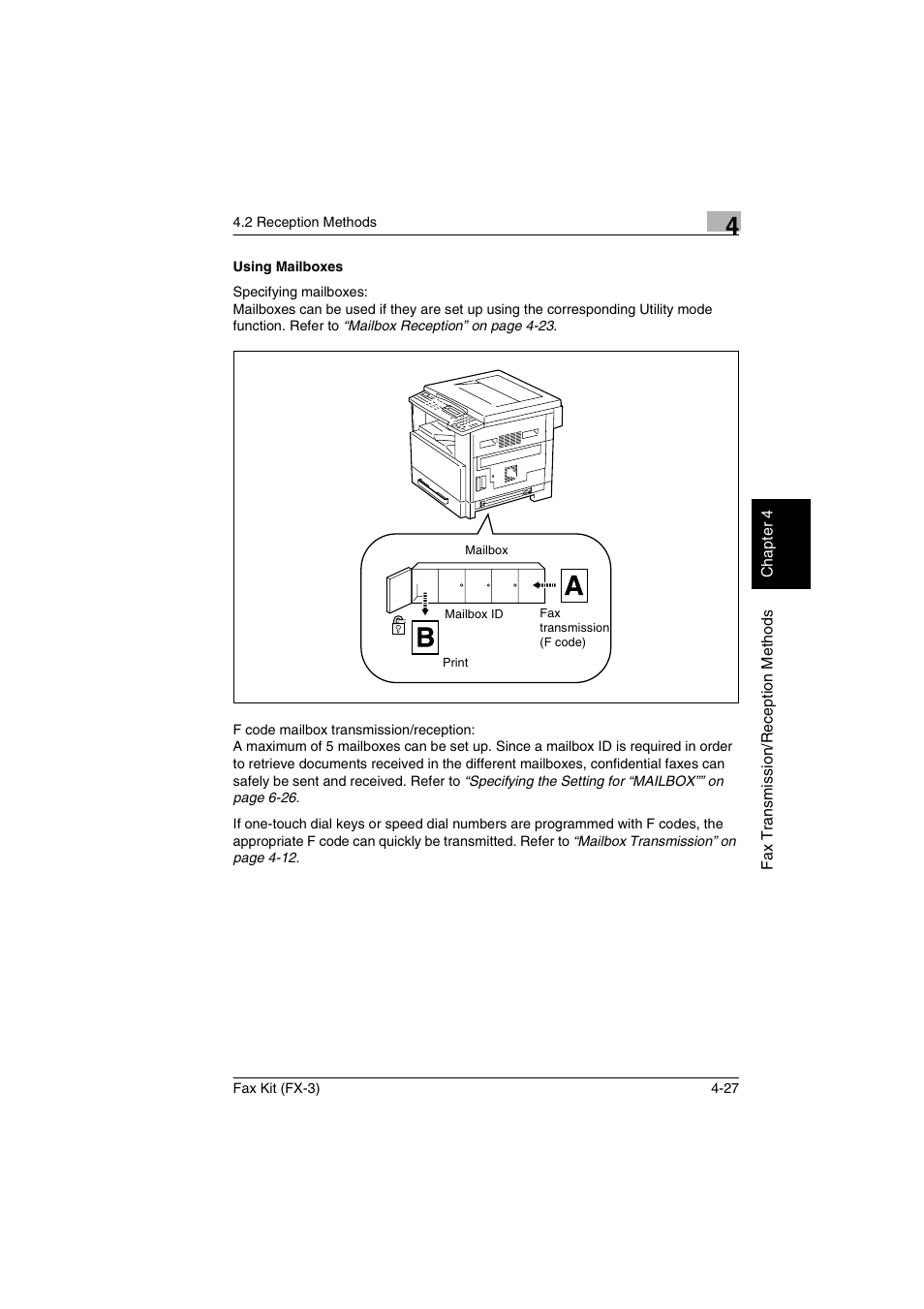 Using mailboxes, Using mailboxes -27 | Konica Minolta Fax Kit (FX-3) User Manual | Page 78 / 160