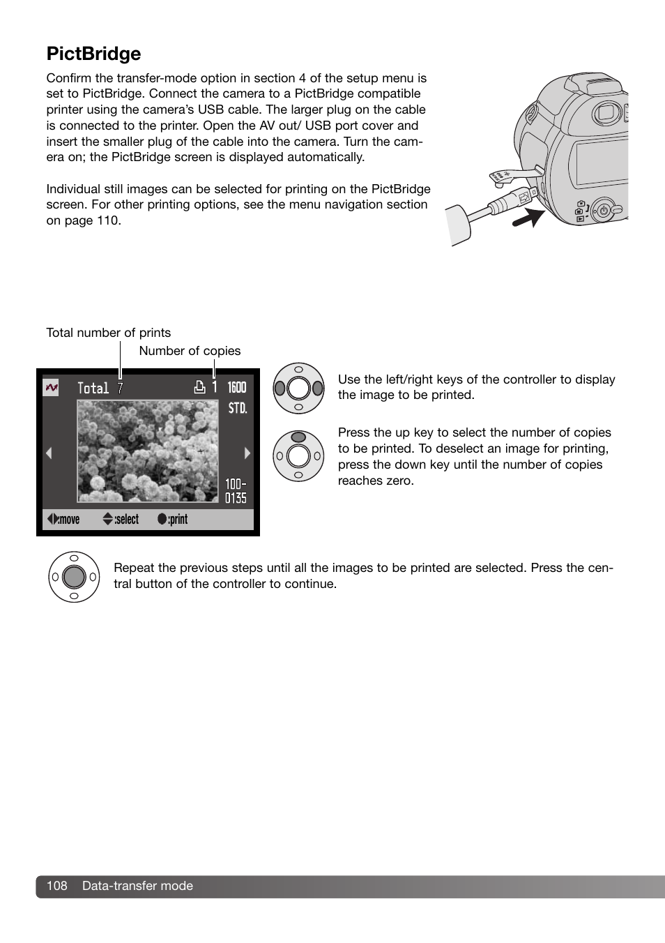 Pictbridge | Konica Minolta DiMAGE Z3 User Manual | Page 108 / 124