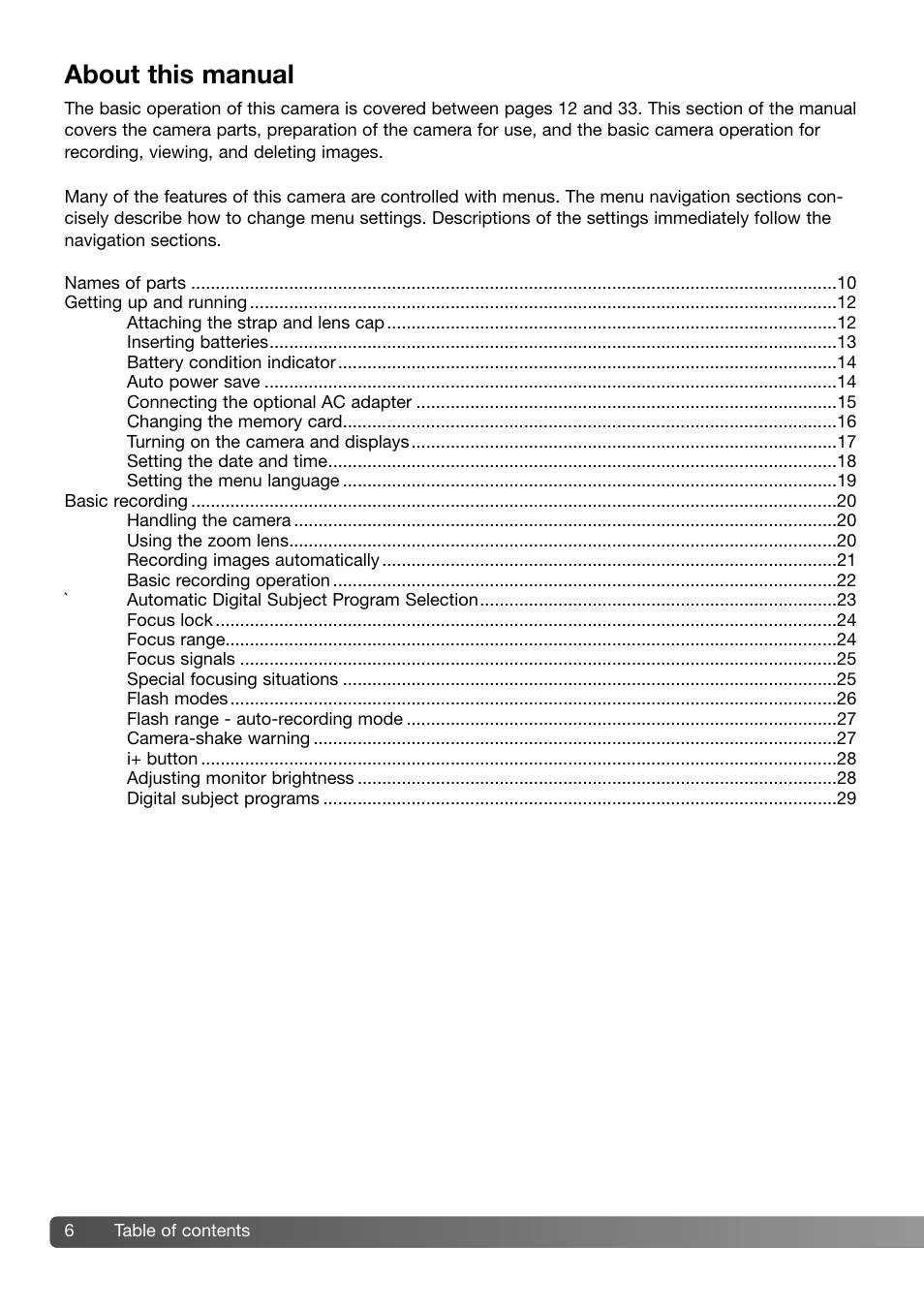 About this manual | Konica Minolta DiMAGE Z3 User Manual | Page 6 / 124