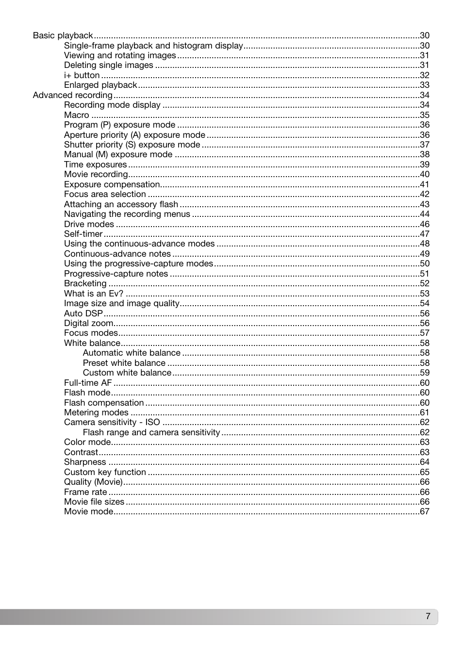 Konica Minolta DiMAGE Z3 User Manual | Page 7 / 124