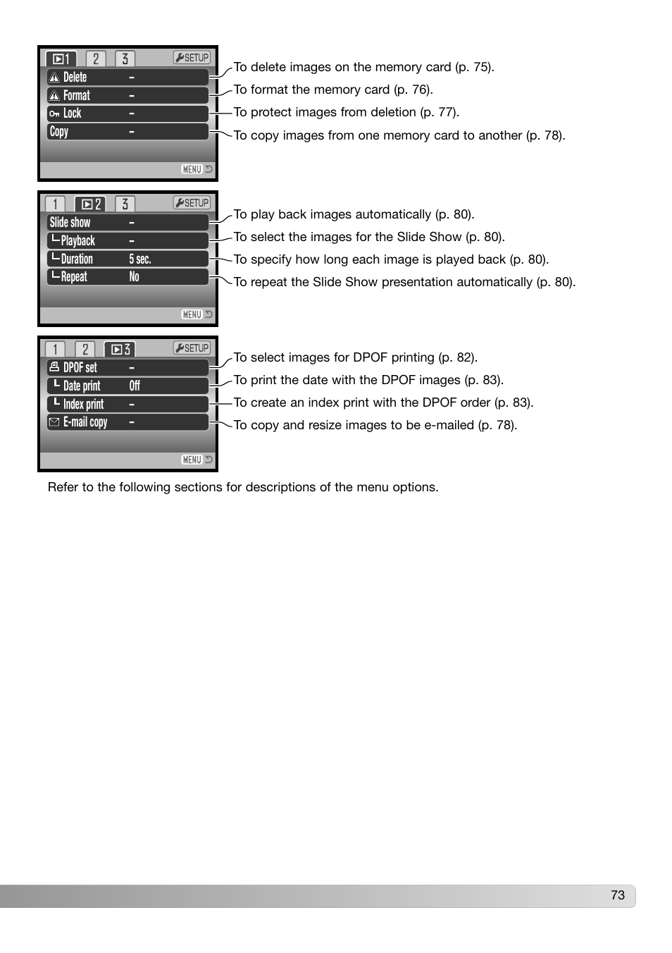 Konica Minolta DiMAGE Z3 User Manual | Page 73 / 124