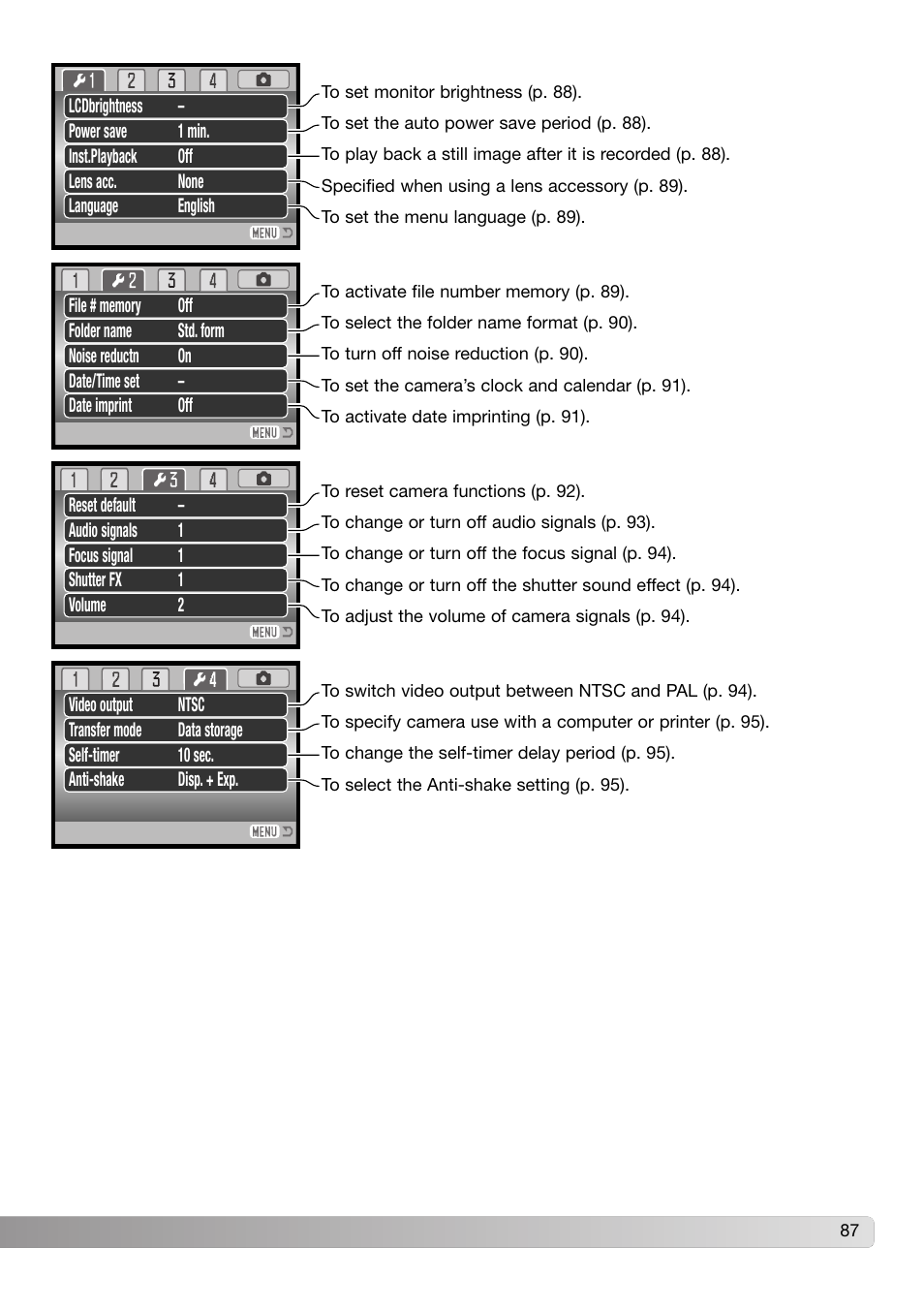 Konica Minolta DiMAGE Z3 User Manual | Page 87 / 124