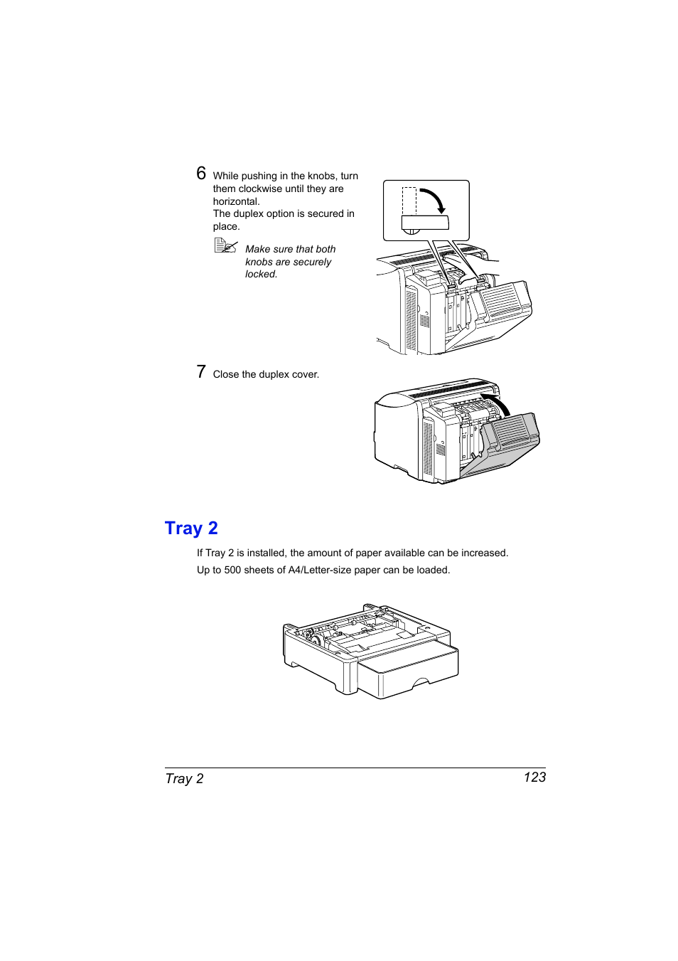 Tray 2, Tray 2 123 | Konica Minolta Magicolor 2430DL User Manual | Page 131 / 144