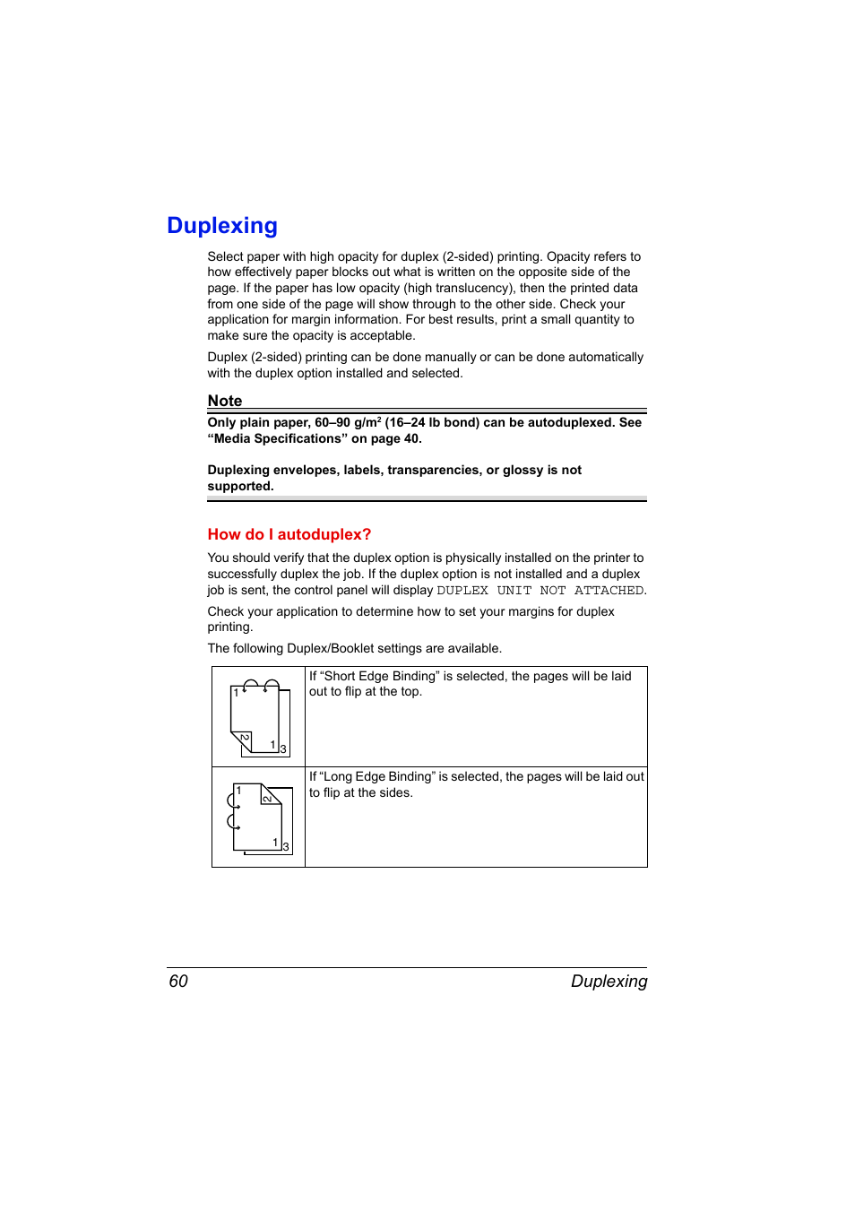 Duplexing, Duplexing 60 | Konica Minolta Magicolor 2430DL User Manual | Page 68 / 144