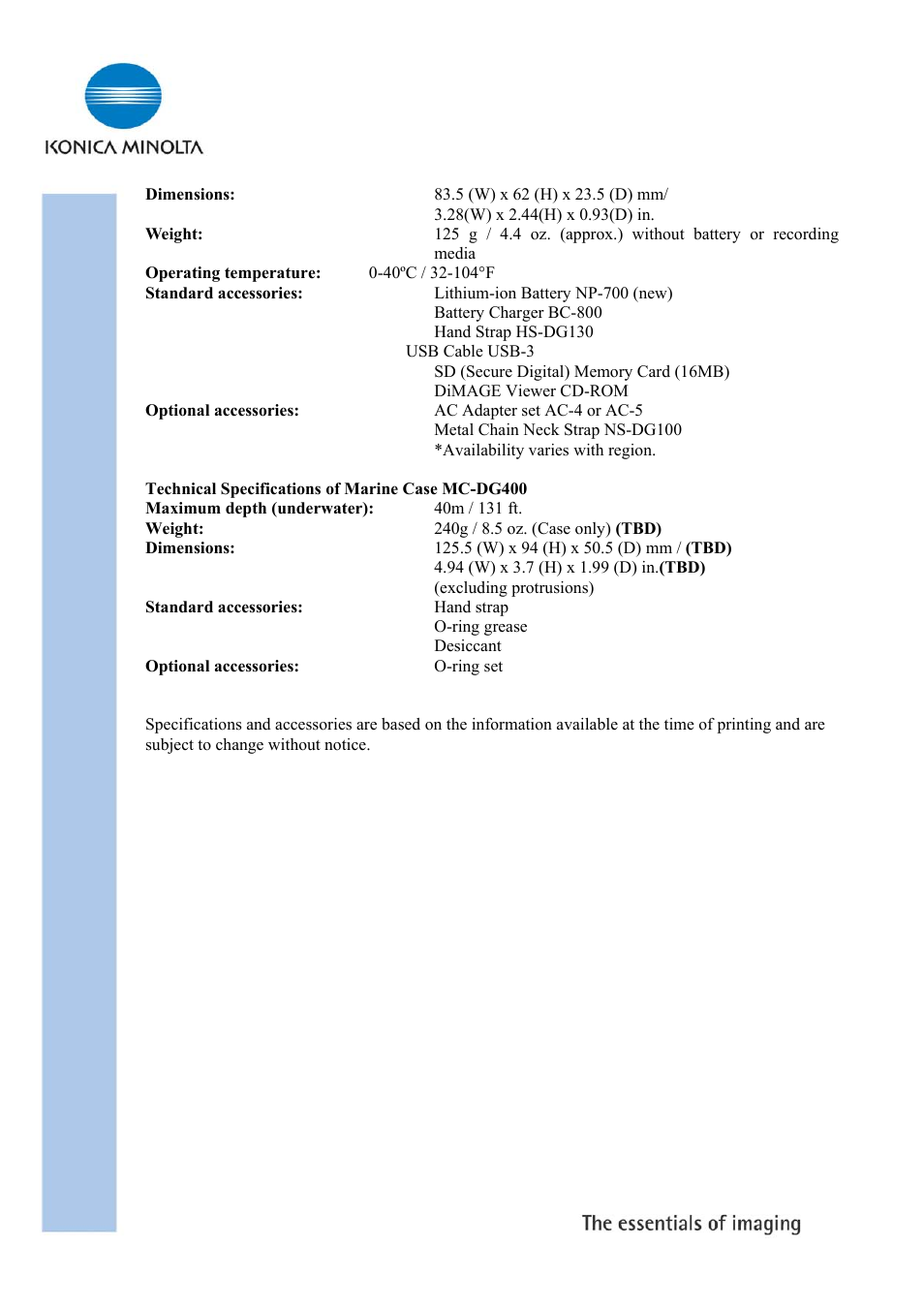 Konica Minolta DiMAGE X50 User Manual | Page 4 / 5