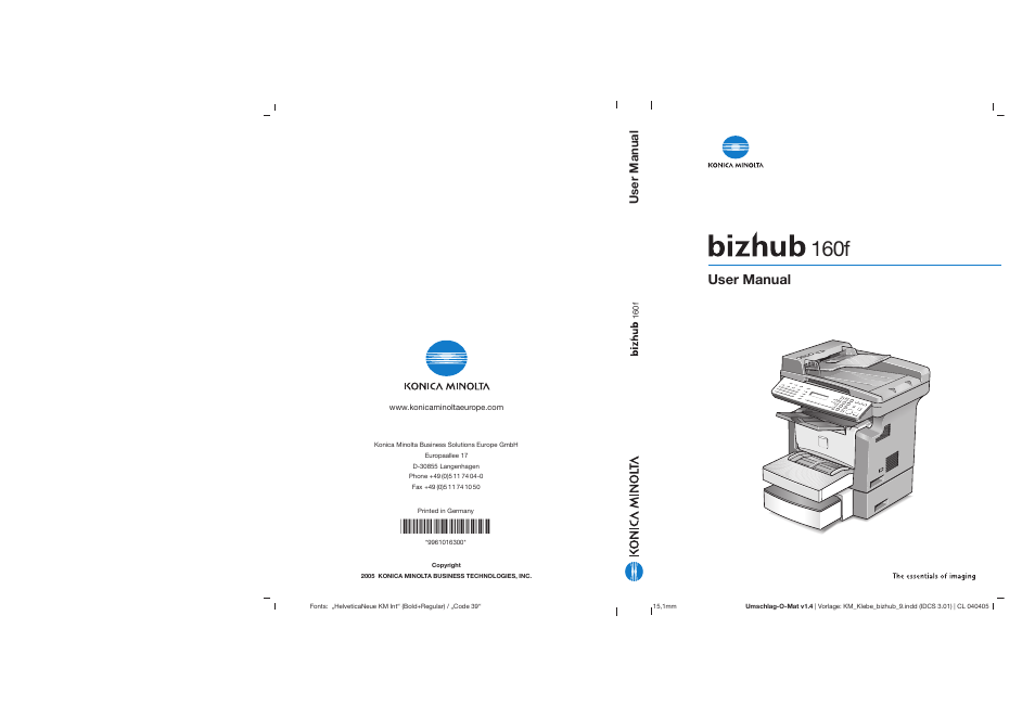 Konica Minolta bizhub 160f User Manual | 302 pages