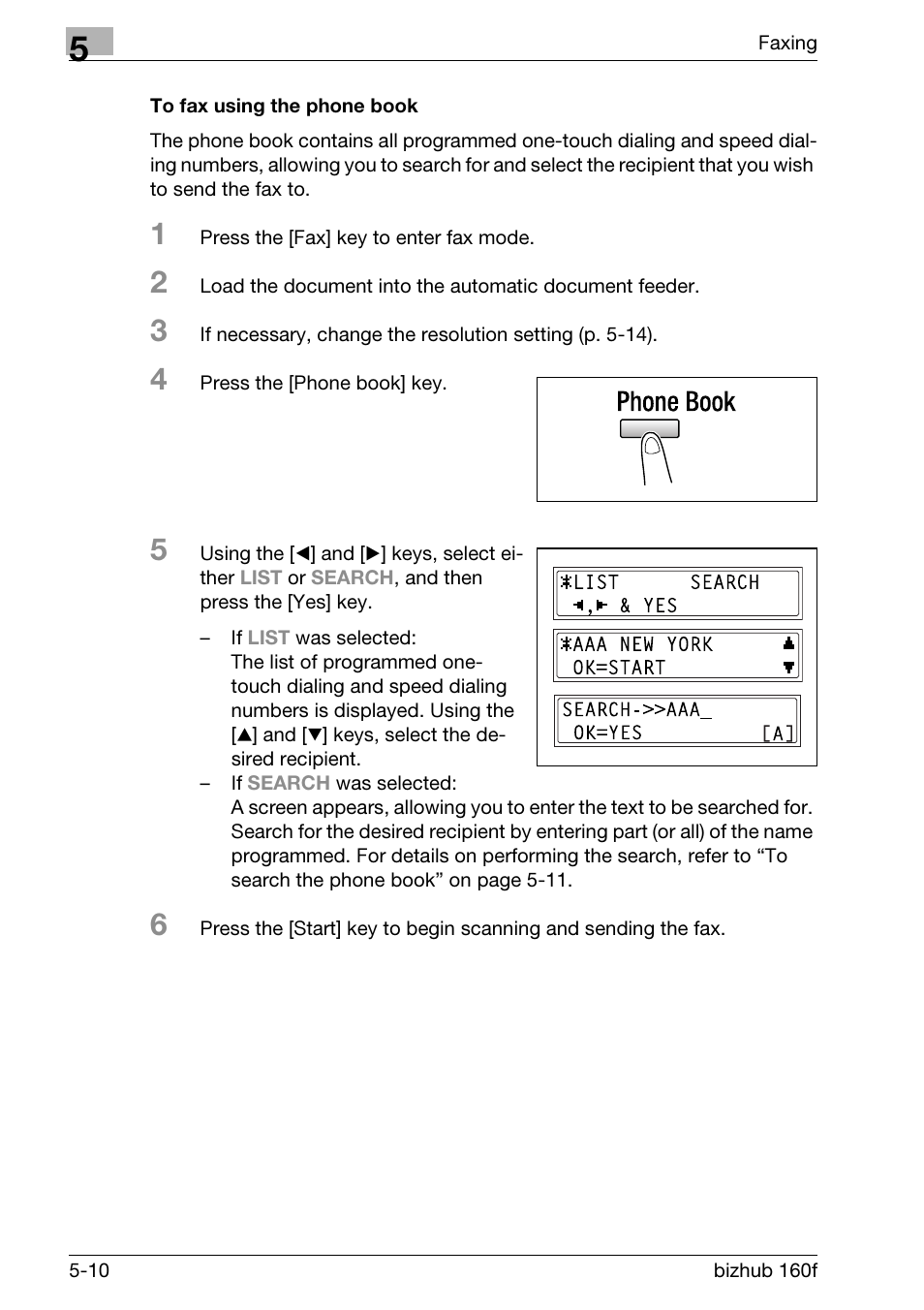 To fax using the phone book, To fax using the phone book -10 | Konica Minolta bizhub 160f User Manual | Page 124 / 302