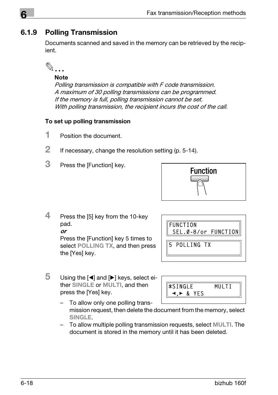 9 polling transmission, To set up polling transmission | Konica Minolta bizhub 160f User Manual | Page 152 / 302