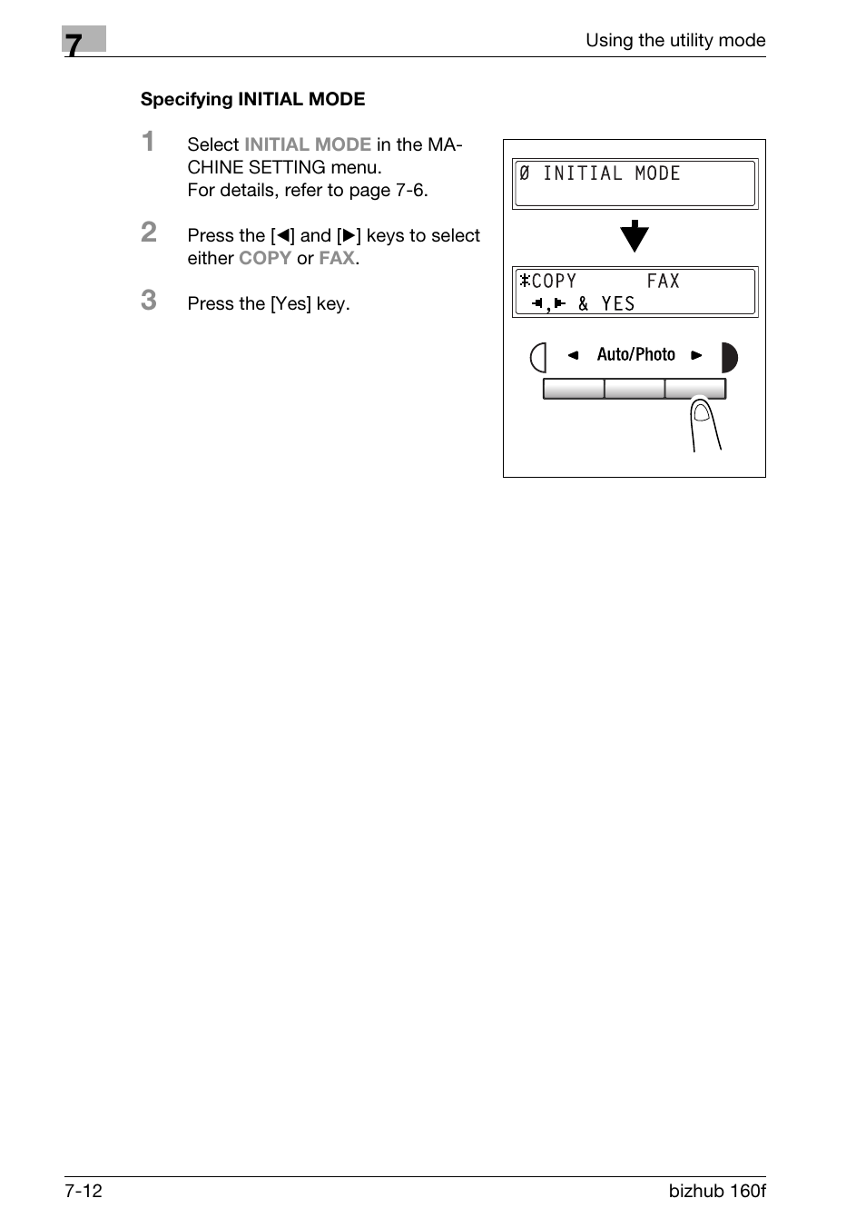 Specifying initial mode, Specifying initial mode -12 | Konica Minolta bizhub 160f User Manual | Page 176 / 302