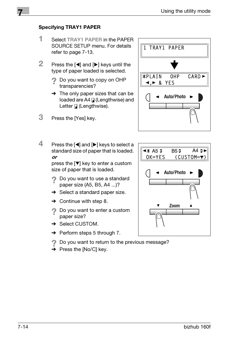 Specifying tray1 paper, Specifying tray1 paper -14 | Konica Minolta bizhub 160f User Manual | Page 178 / 302