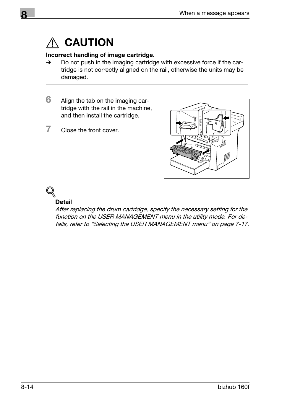 7 caution | Konica Minolta bizhub 160f User Manual | Page 258 / 302