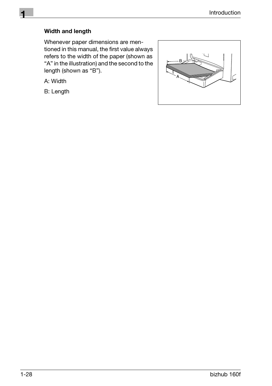 Width and length, Width and length -28 | Konica Minolta bizhub 160f User Manual | Page 42 / 302