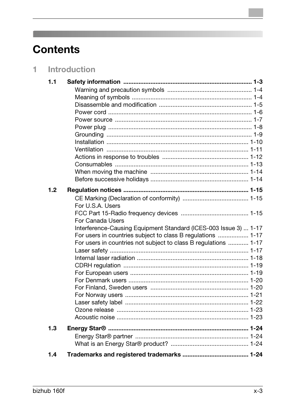 Konica Minolta bizhub 160f User Manual | Page 5 / 302