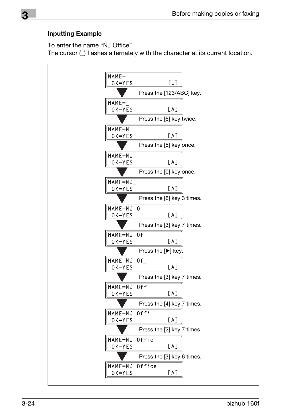 Inputting example, Inputting example -24 | Konica Minolta bizhub 160f User Manual | Page 74 / 302