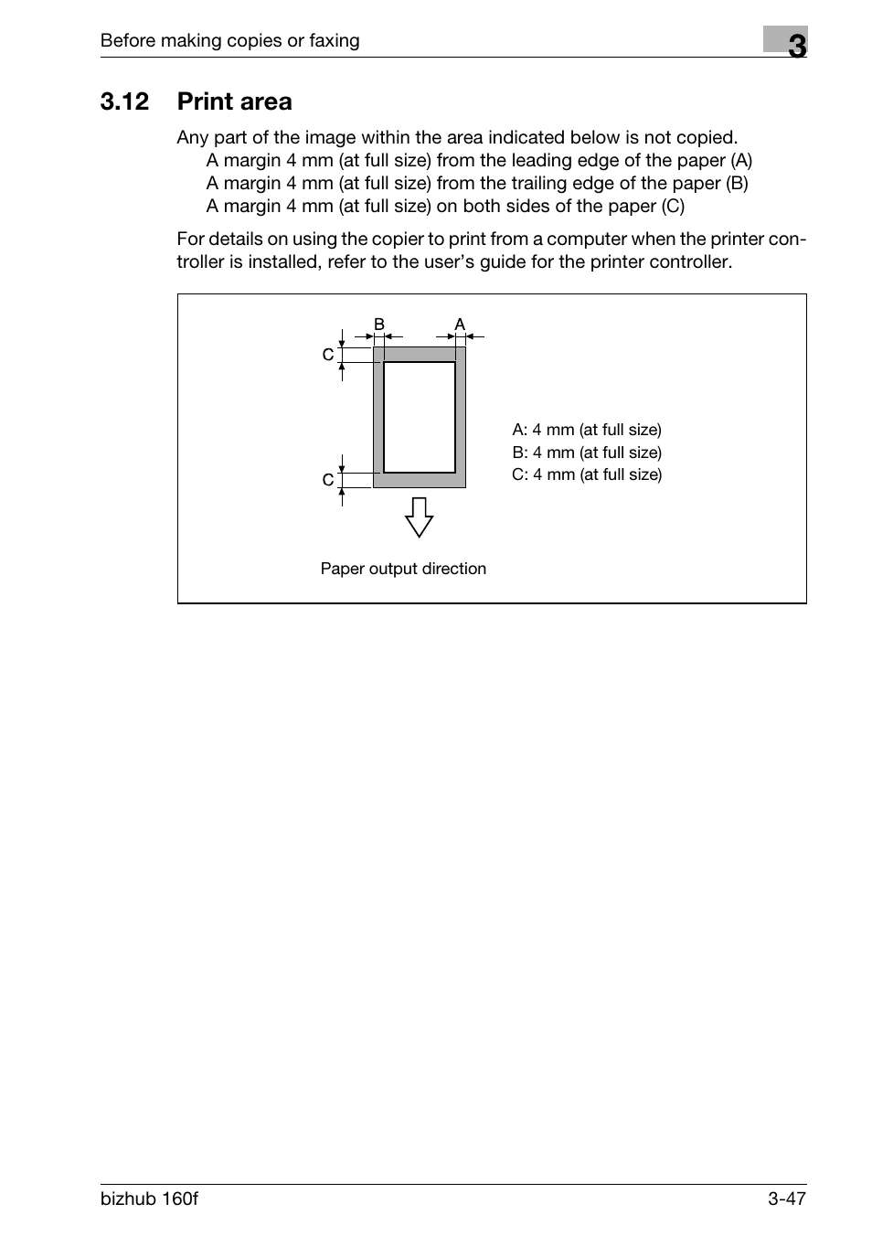 12 print area, Print area -47 | Konica Minolta bizhub 160f User Manual | Page 97 / 302